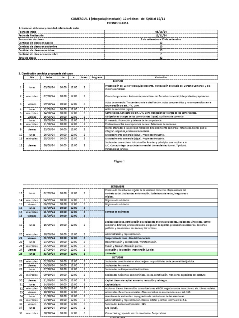 Cronograma Comercial 1 2024 (Actualizado 30.9.2024) | PDF | Sociedad de ...