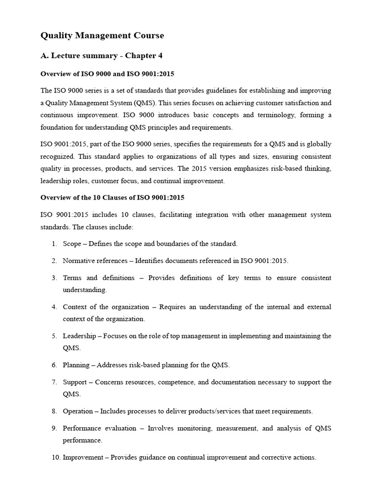 ISO 9001:2015 Quality Management Overview | PDF | Quality Management ...