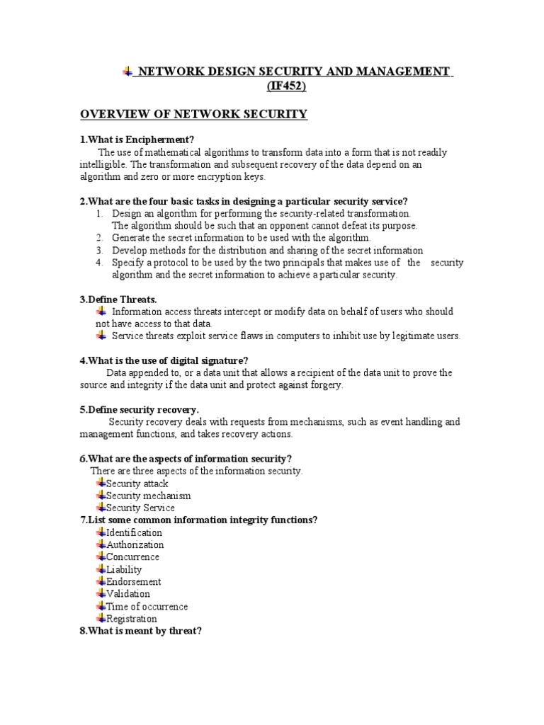 Network Design and Security Management | PDF | Cipher | Cryptanalysis