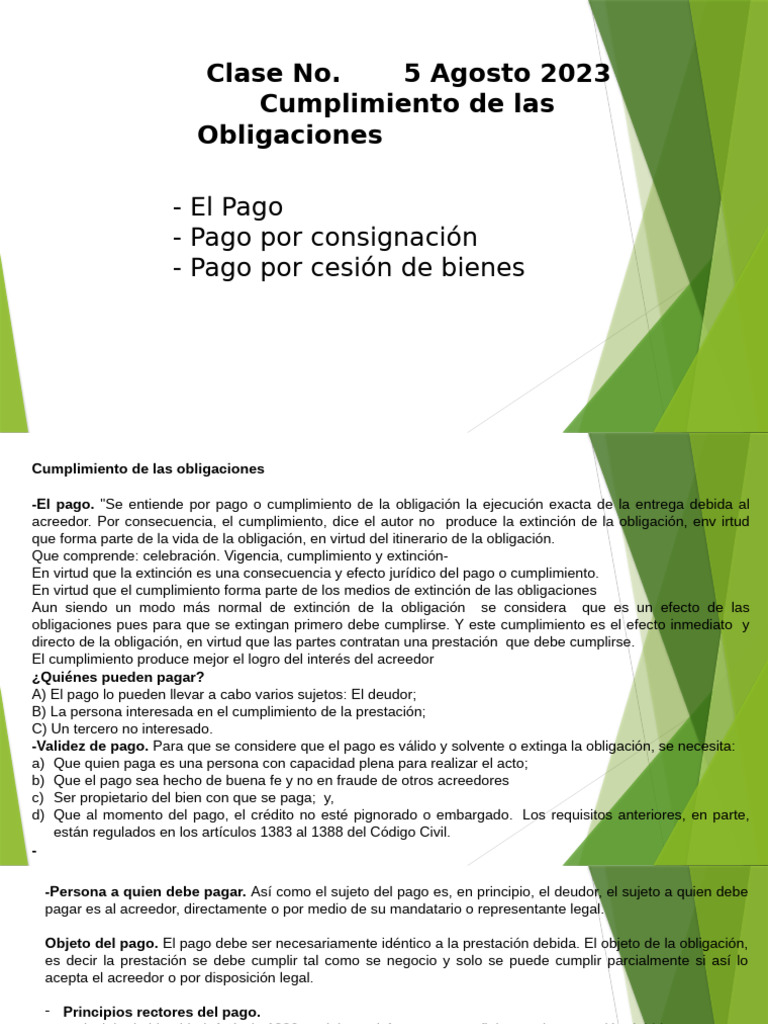 Cumplimiento de Obligaciones y Pago | PDF | Pagos | Dinero