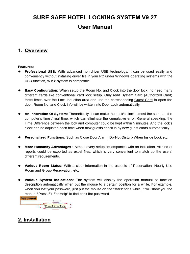 Sure Safe Hotel Lock System Manual | PDF | Icon (Computing) | Button ...