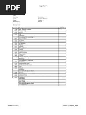 Blank Spreadsheet Budget