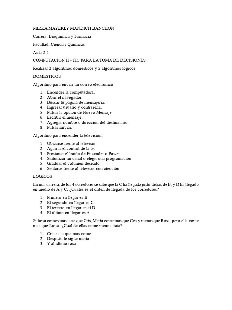 Algoritmos para Toma de Decisiones | PDF