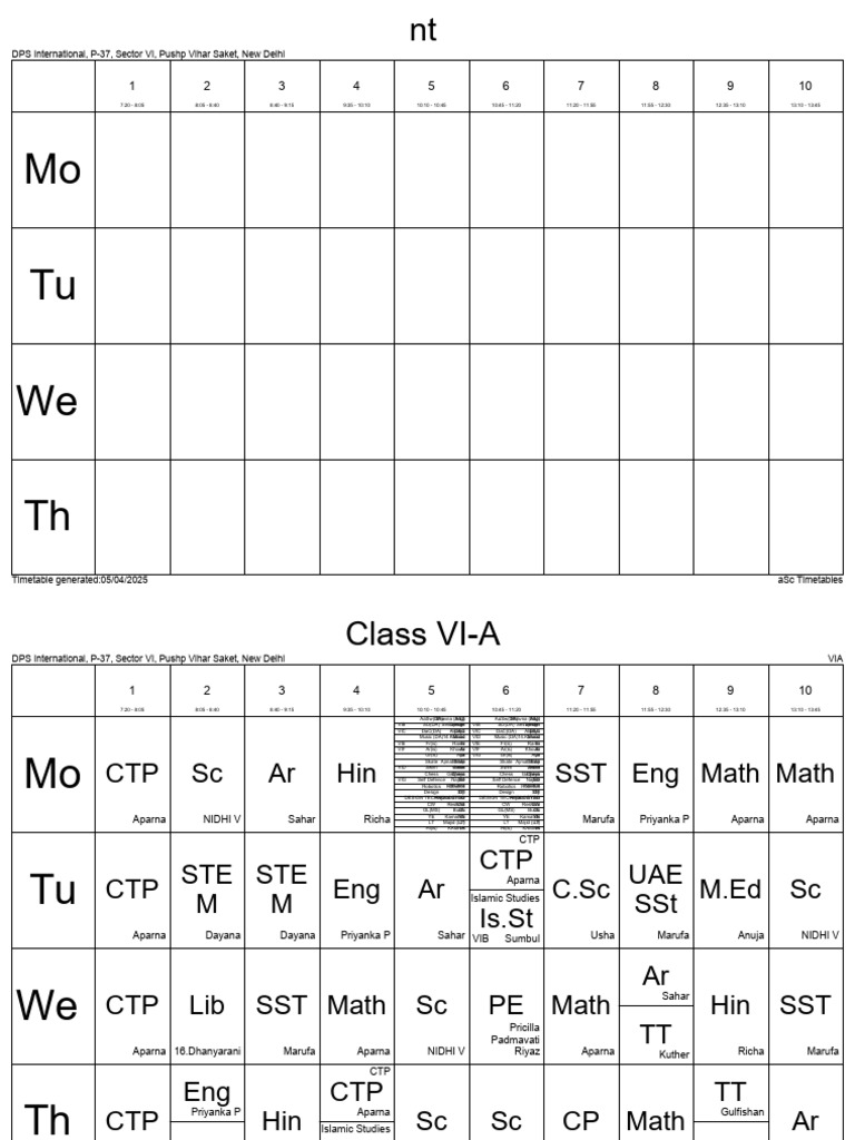 0704 Onwards Class TT 25-26 | PDF
