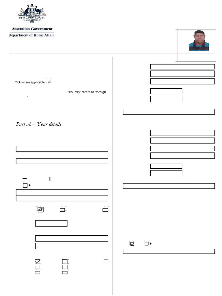 Australia Work Permit Application Form | PDF | Passport | Travel Visa