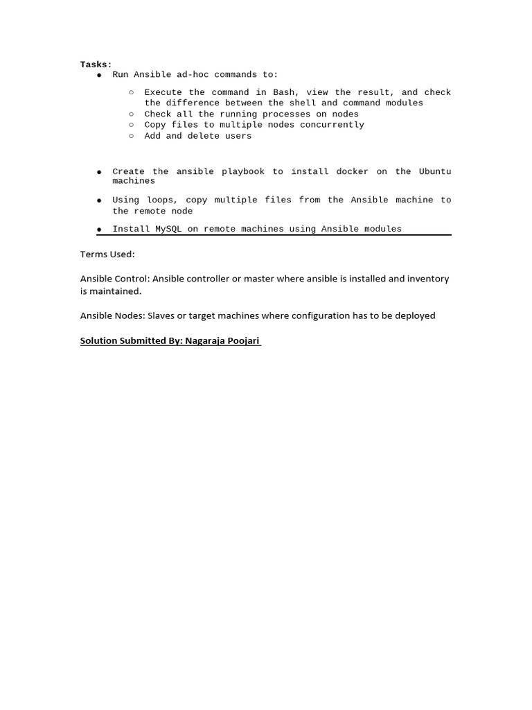 Ansible Commands and Playbooks Guide | PDF