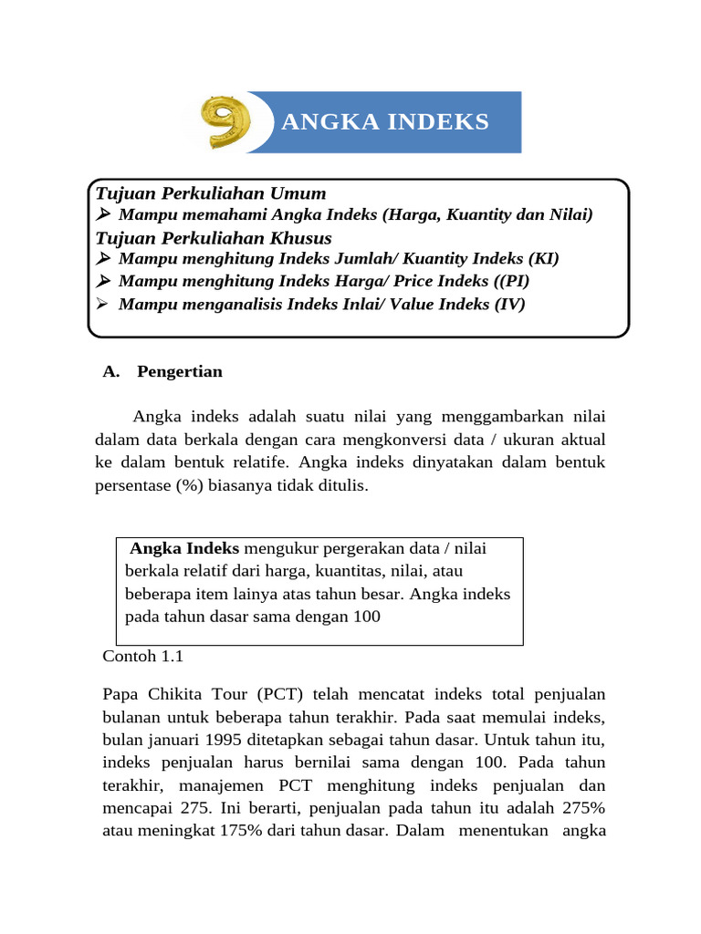 Bab Viiii Angka Indeks | PDF