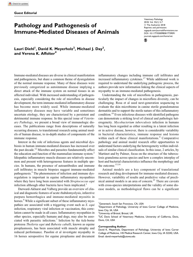 Diehl Et Al 2017 Pathology and Pathogenesis of Immune Mediated Diseases ...