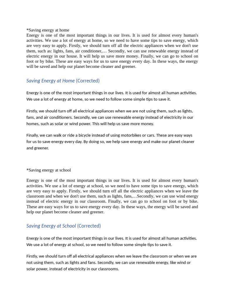 Energy Conservation Tips for Home & School | PDF | Sustainable ...
