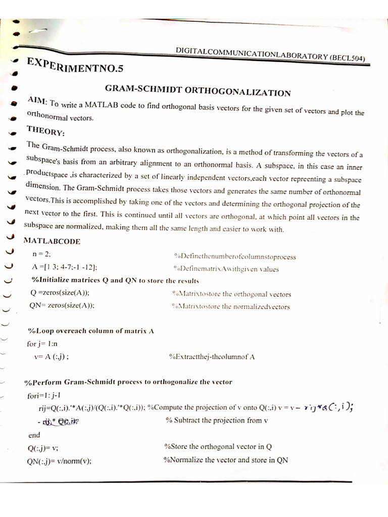 Gram Schmidt Orthogonalazation | PDF