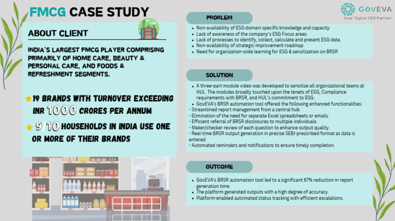 FMCG ESG Case Study Overview | PDF