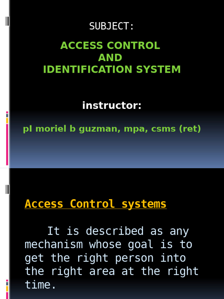 Access Control and Identification | PDF | Access Control | Security Guard