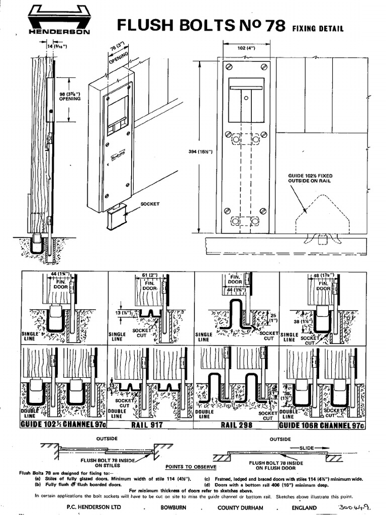 Flush Bolt 78 LVL01 | PDF