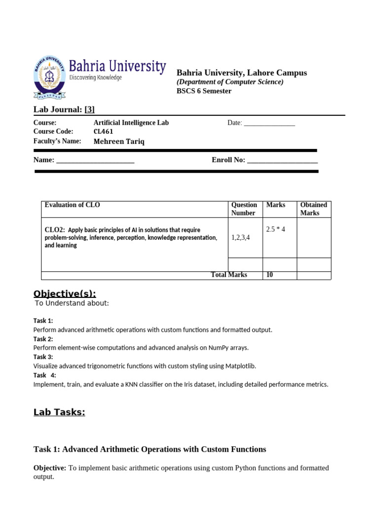 AI Lab 3 11102024 011846pm | PDF | Accuracy And Precision | Statistical ...