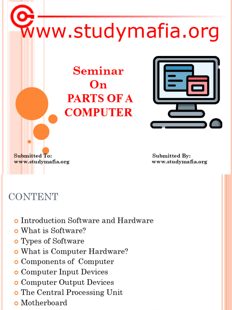 Cse Parts of A Computer | PDF | Computer Hardware | Central Processing Unit