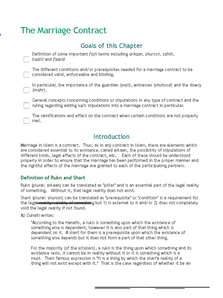 Understanding the Islamic Marriage Contract | PDF | Marriage | Annulment