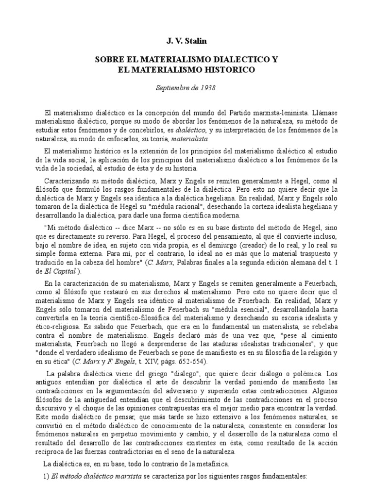 Materialismo Dialectico E Historico Pdf