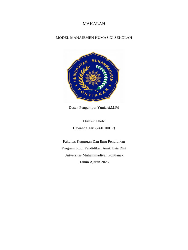 Model Humas Tugas Bu Yuni | PDF