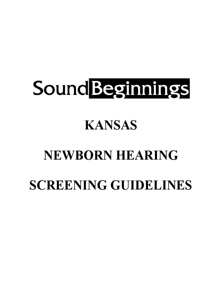 Newborn Hearing Screening Guidelines PDF Hearing Loss Screening