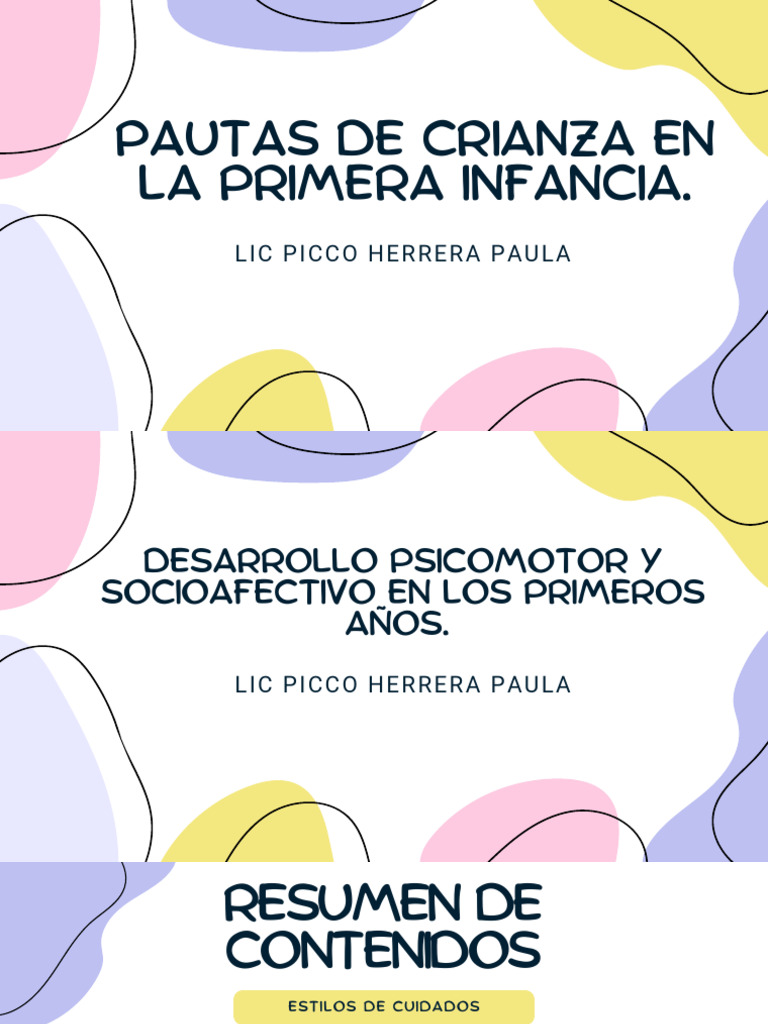 Pautas de Crianza en la Primera Infancia | PDF | Teoría de apego | Las ...