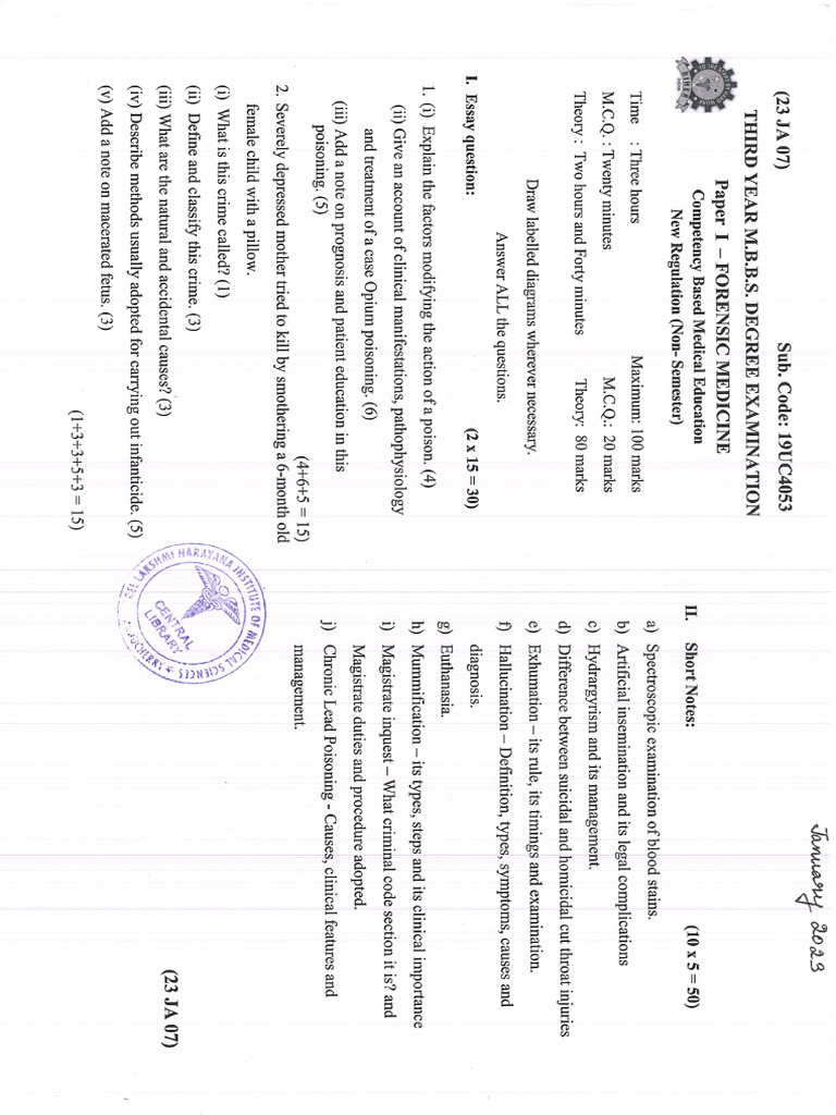 3 RD Yr Jan 2023 | PDF
