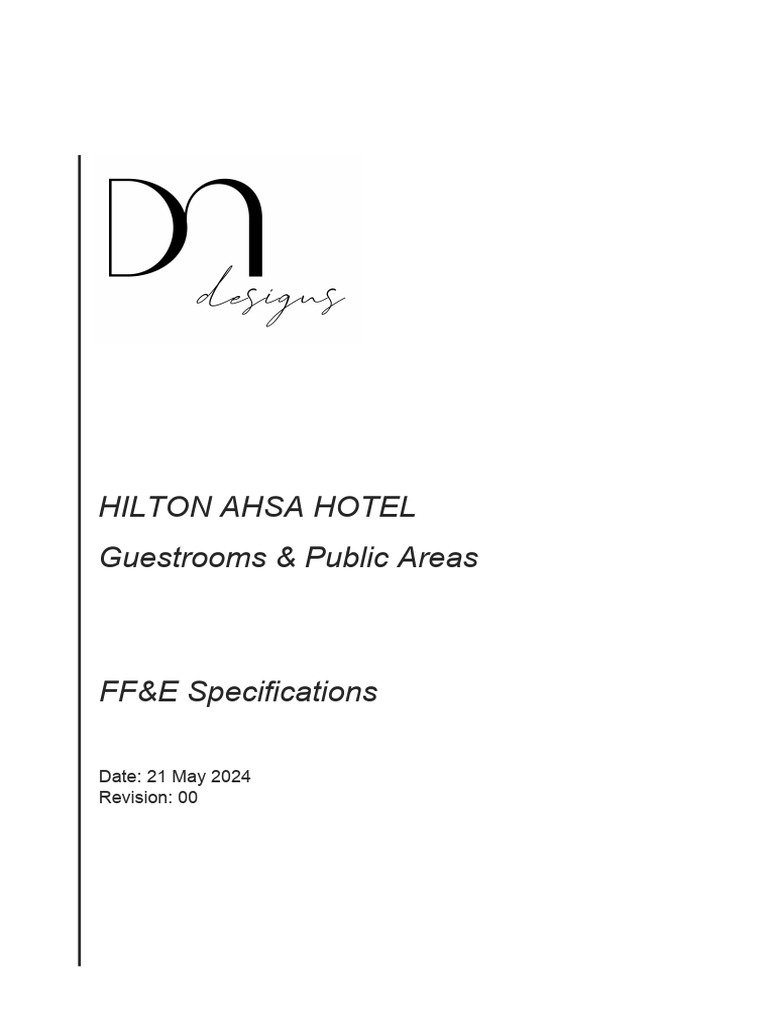FF&E Specifications for Hilton Ahsa Hotel | PDF | Specification ...
