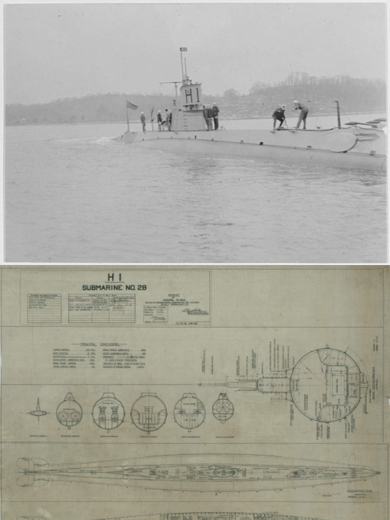 SS28 USS H-1 (Seawolf) 1918 Philadelphia Navy Yard BoGP | PDF