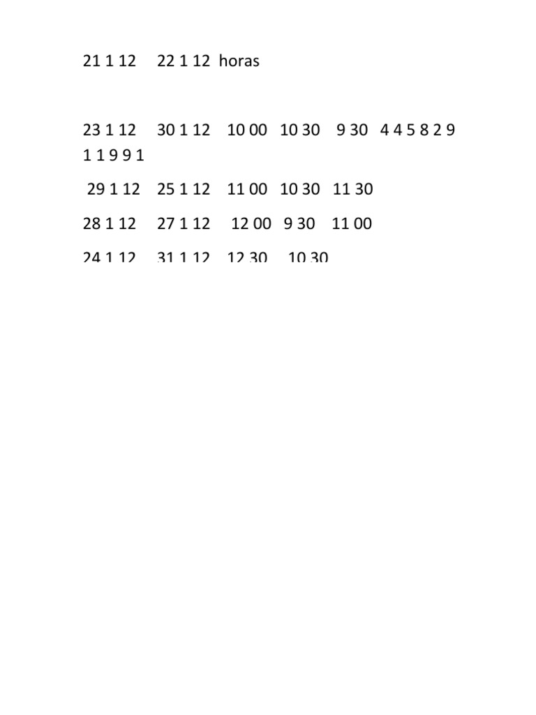 Schedule of January 2012 Hours | PDF | Teaching Methods & Materials ...