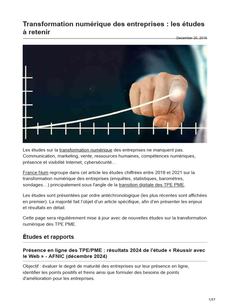 Études clés sur la transformation numérique | PDF | Commerce ...
