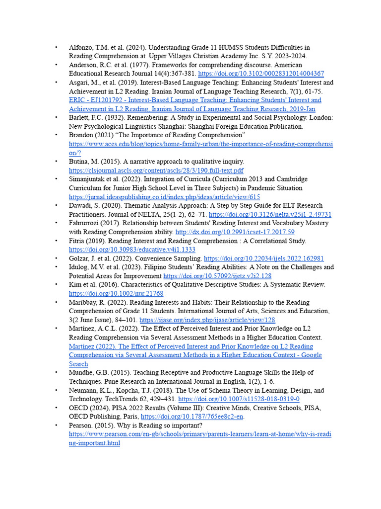 Research References Reading Comprehension | PDF | Reading Comprehension ...