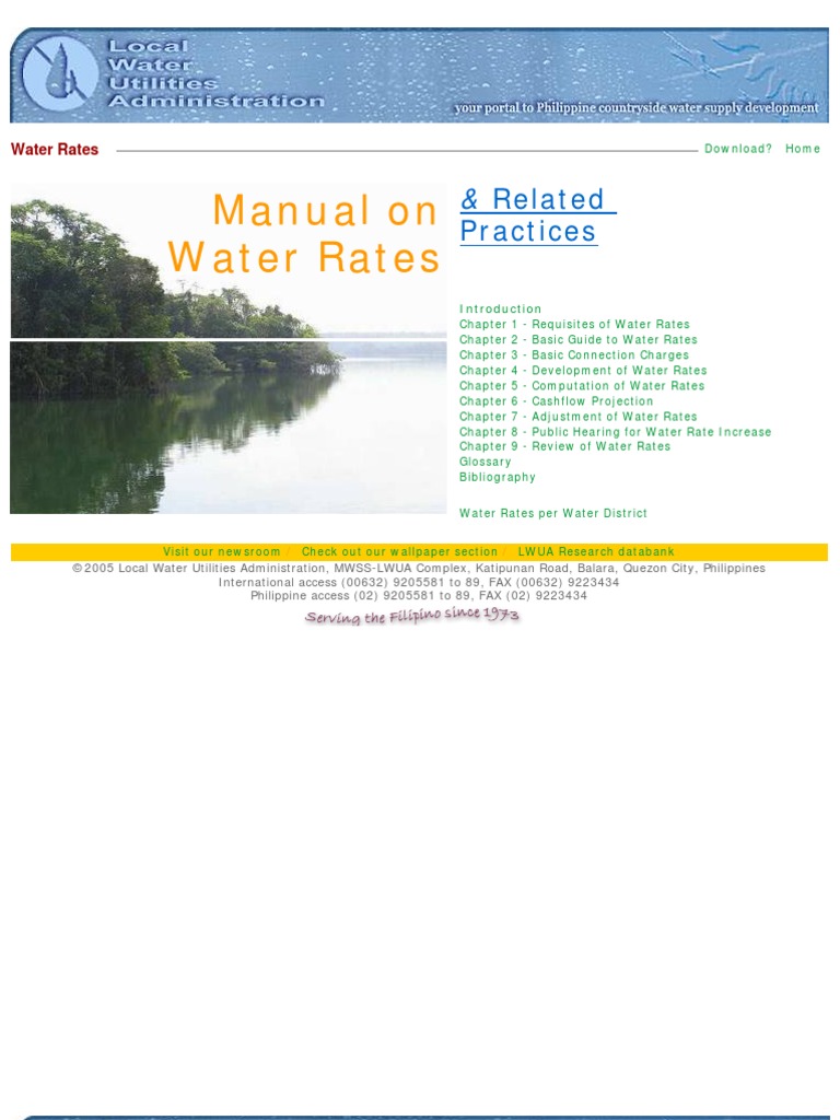 LWUA Water Rates Manual | PDF | Water Supply | Expense
