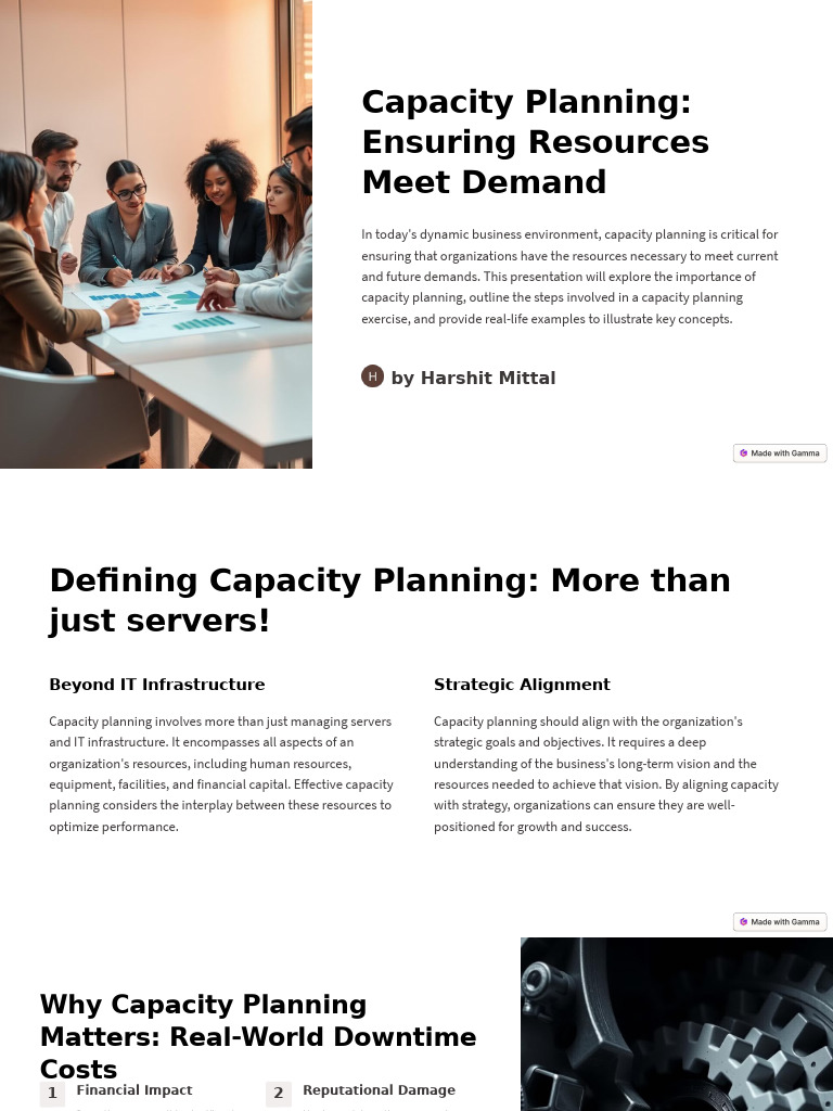 Capacity Planning Ensuring Resources Meet Demand | PDF | Forecasting ...