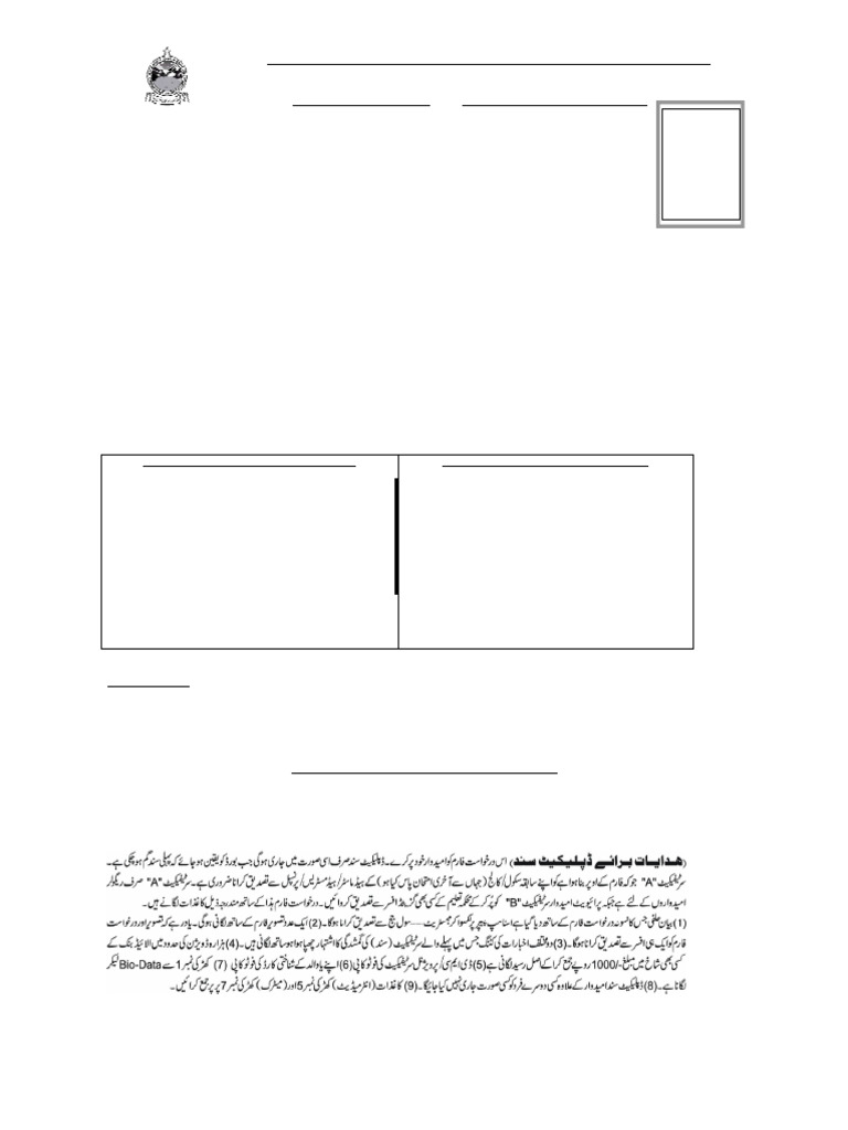 Duplicate Certificate Application Form | PDF