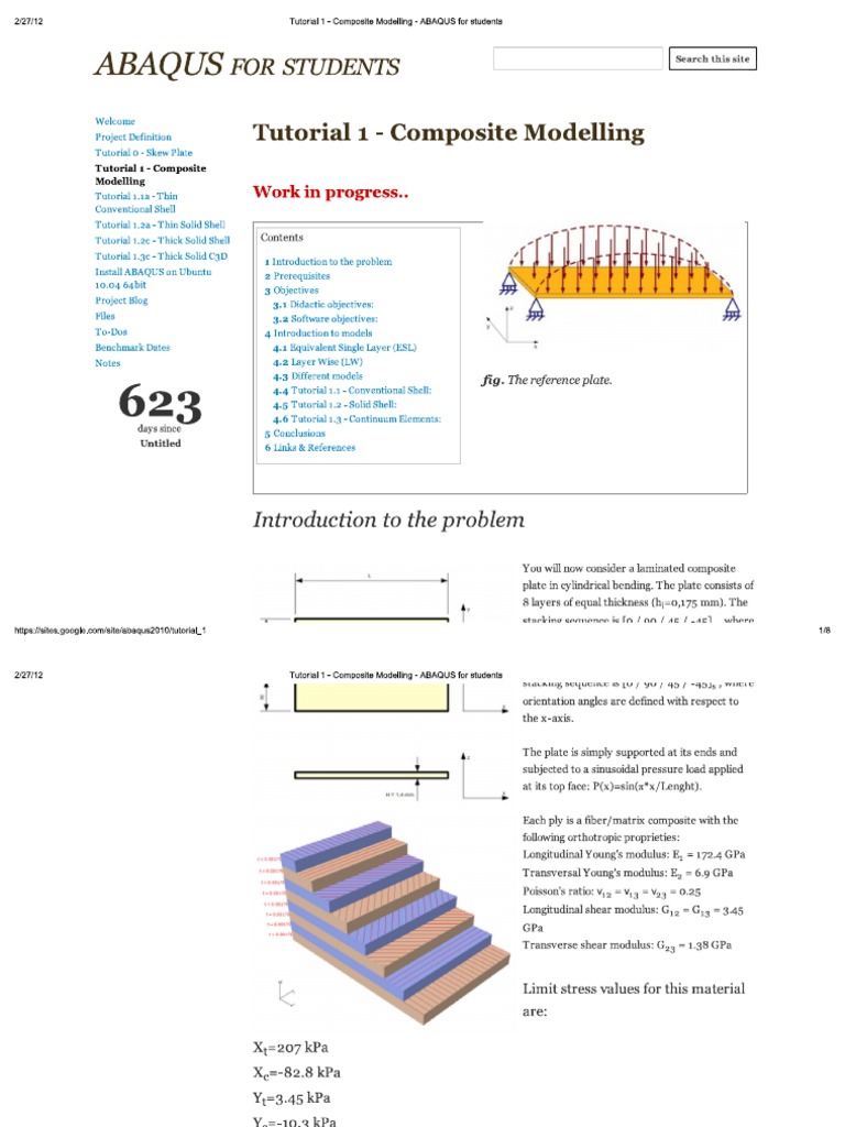 Print Tutorial 1 Composite Modelling Abaqus For Students Pdf
