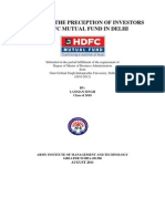 A Study of the Precept Ion of Investors of Hdfc Mutual Fund in Delhi-1
