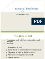 Gastrointestinal Physiology: September 6, 2011