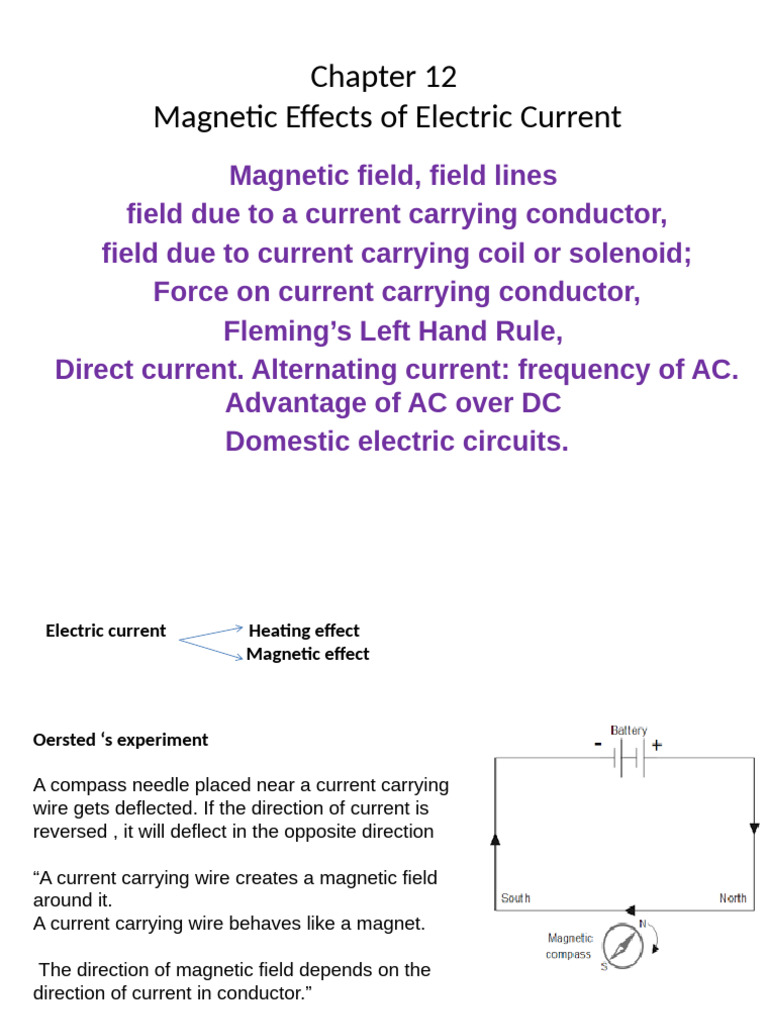 Magnetic Effects of Electric Current Explained | PDF | Magnetic Field ...