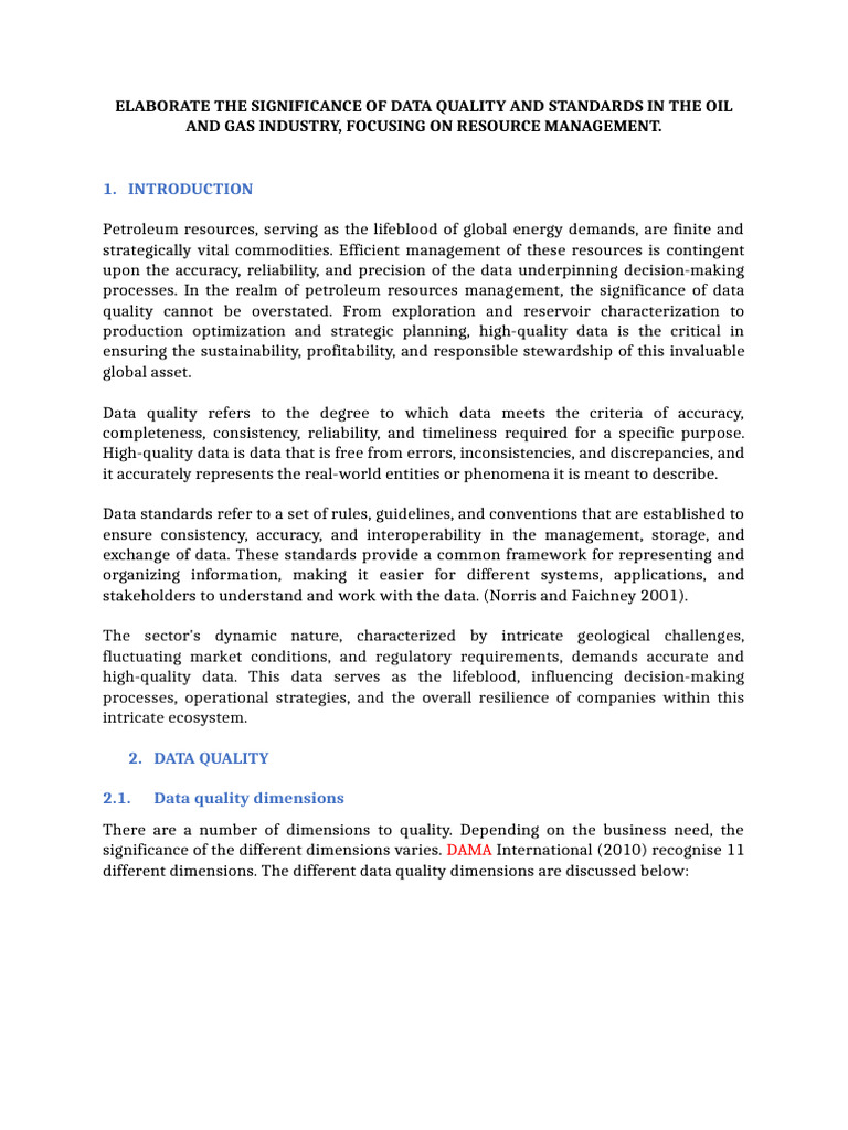 Data Quality in Oil and Gas Management | PDF | Petroleum Reservoir ...