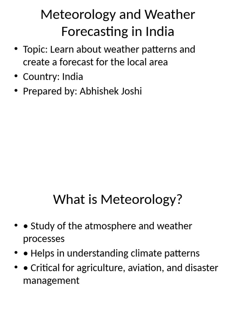 Meteorology Weather Forecast India | PDF