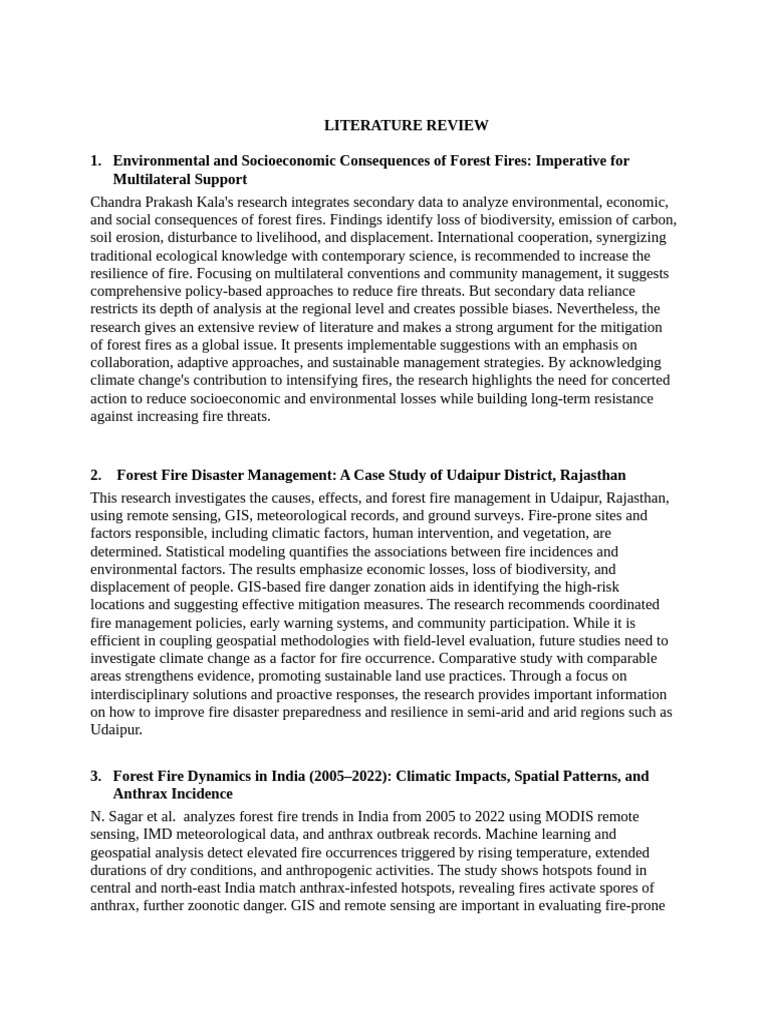 Forest Fire Management and Impacts Analysis | PDF | Wildfire ...