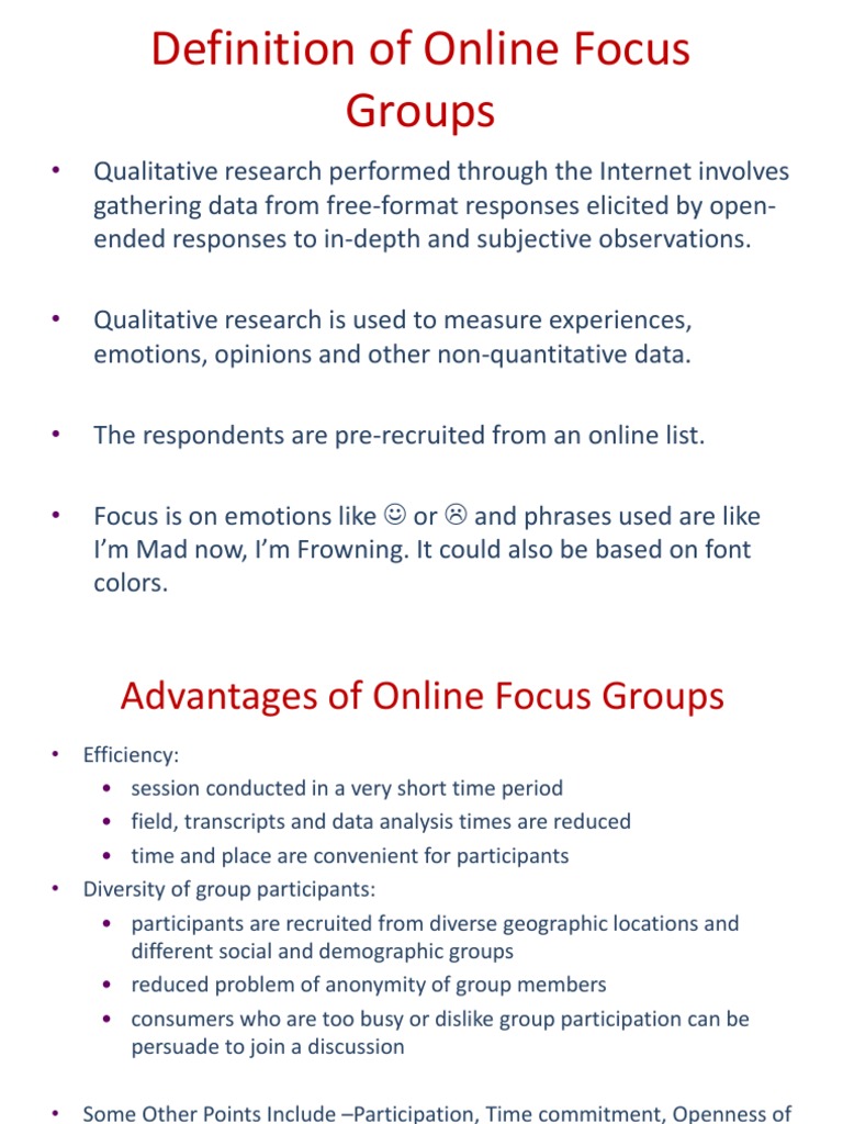 Understanding Online Focus Groups: Pros & Cons | PDF | Computers