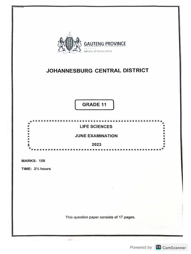 Life Sciences June 2023 Question Paper | PDF