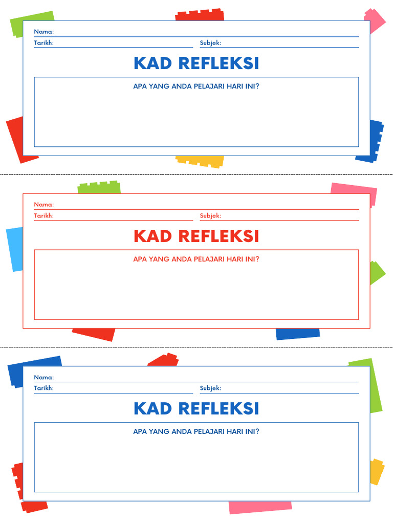Colorful Building Blocks Back To School Exit Ticket | PDF