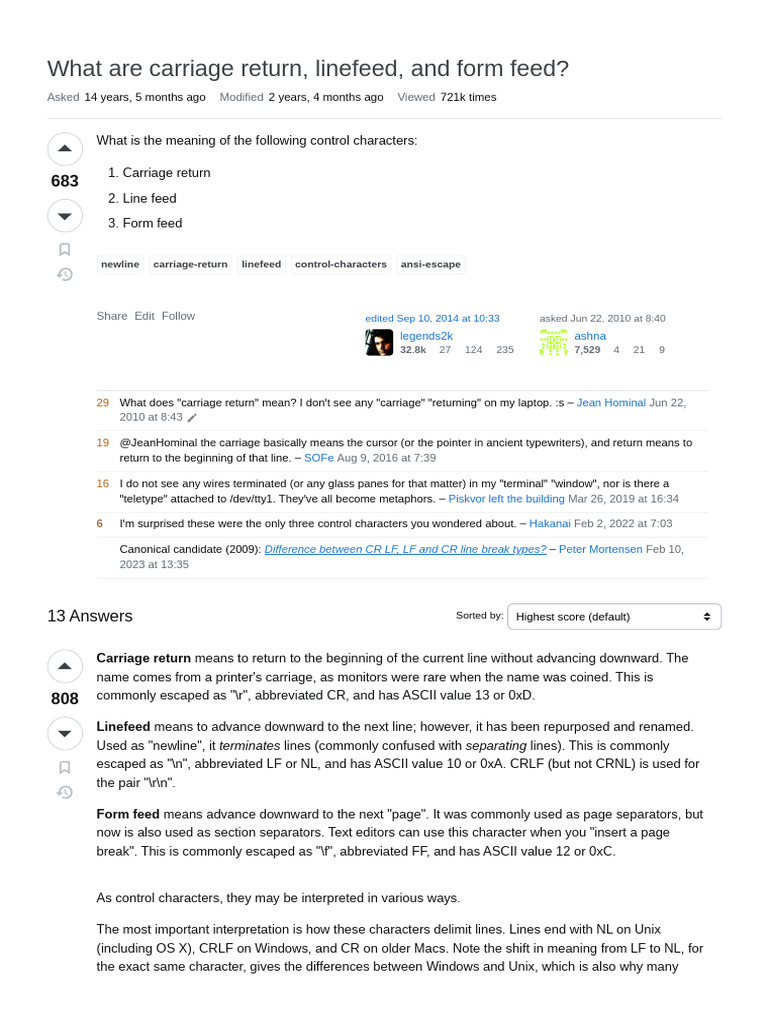 WHAT ARE CARRIAGE RETURN LINEFEED AND FORM FEED visual data 4