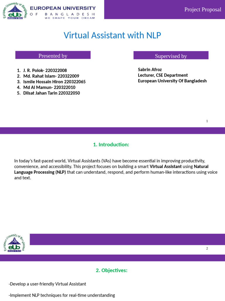 Smart Virtual Assistant Project Proposal | PDF | Artificial ...