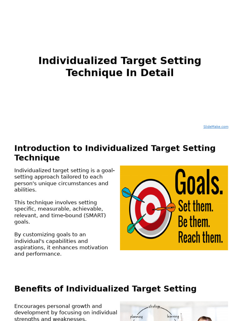 Individualized Target Setting Technique in Detail | PDF | Goal ...