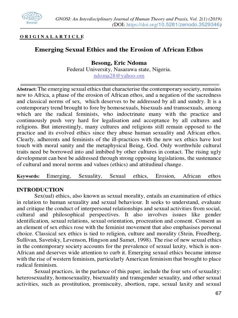 Emerging Sexual Ethics in Africa | PDF | Feminism | Gender Studies