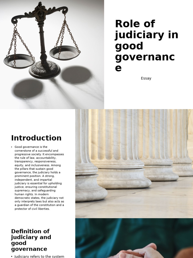 Role of Judiciary in Good Governsnce | PDF | Good Governance | Rule Of Law