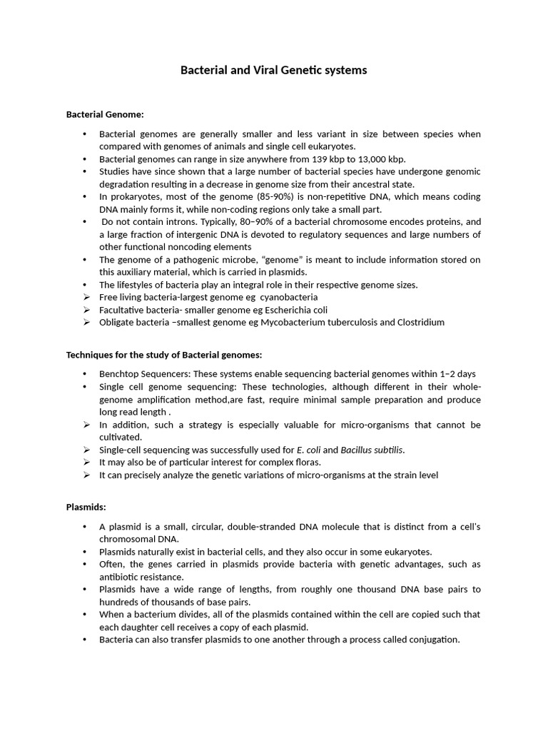Bacterial and Viral Genetic Systems Overview | PDF | Plasmid ...