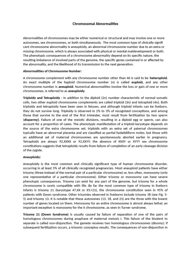 Understanding Chromosomal Abnormalities | PDF | Ploidy | Chromosome